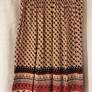 Maxi Skirt in Geometric Red and Black